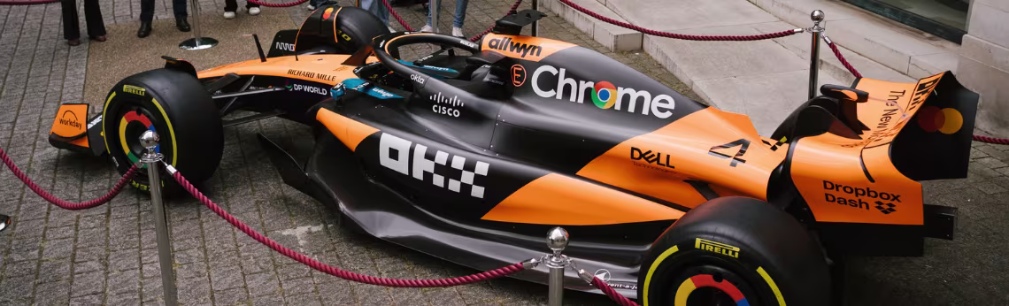 F1 Mclaren orange and black display car