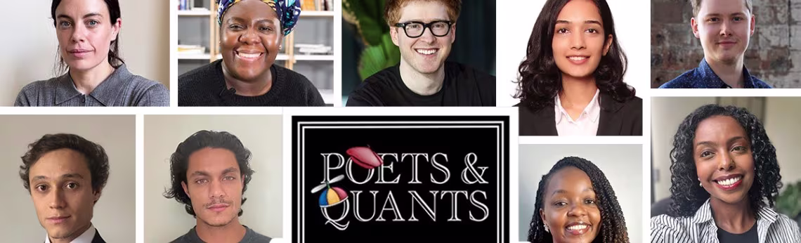 Collage of some of the MBA students featuring in Poets & Quants' Meet London Business School's MBA Class of 2026 story